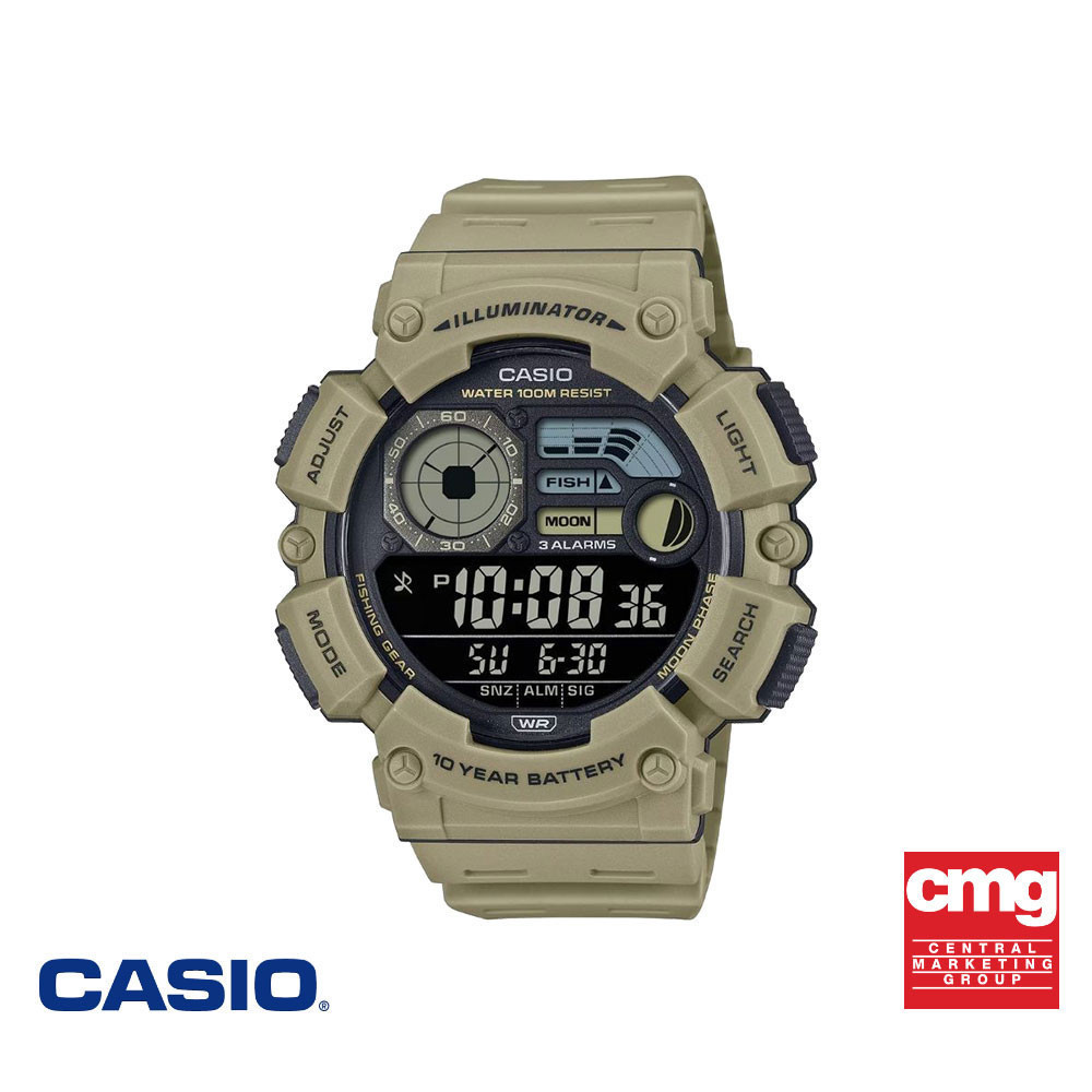 CASIO นาฬิกาข้อมือผู้ชาย CASIO รุ่น WS-1500H-5BVDF สายเรซิ่น สีน้ำตาล