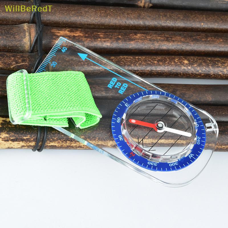 [WillBeRedT] 1 PC Outdoor Professional Thumb Compass Competition Orienteering Compass เข็มทิศแบบพกพา
