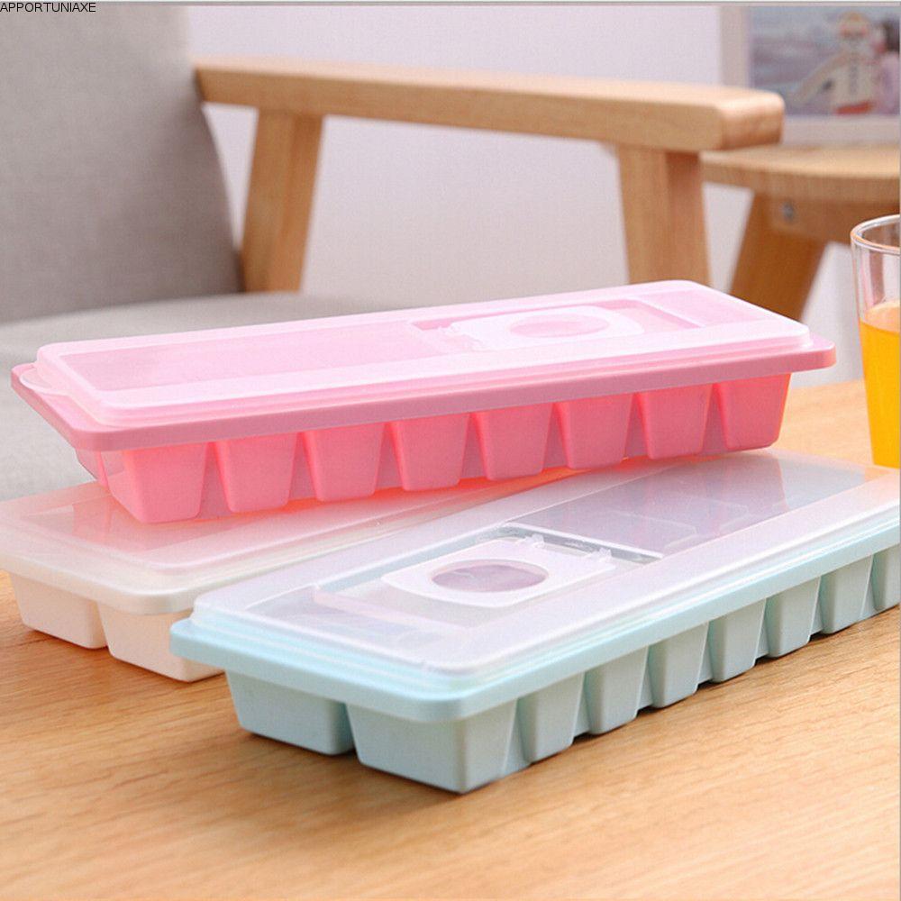 APPORTUNIAPY 16 Cavity Cube Mold Cover Maker Box Plastic Jelly Freezer