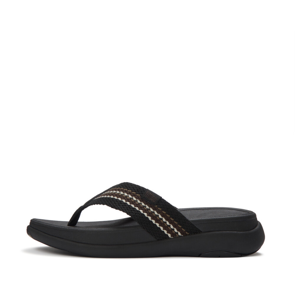 FITFLOP شبشب إصبع رجالي F-Mode Go منسوج — أسود