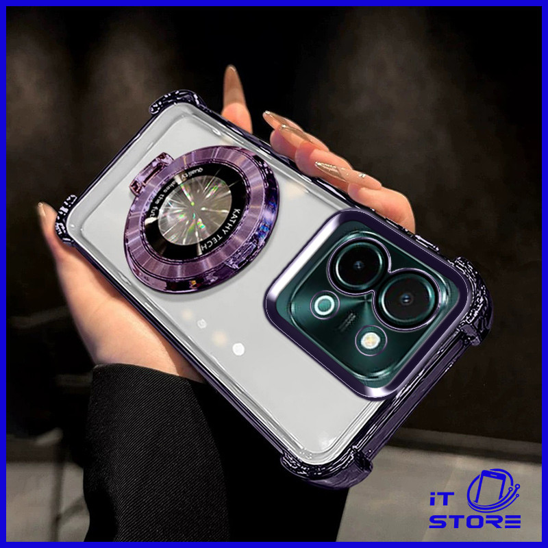 เคส Vivo Y28 เคสนิ่มพร้อมขาตั้งแบบพับได้