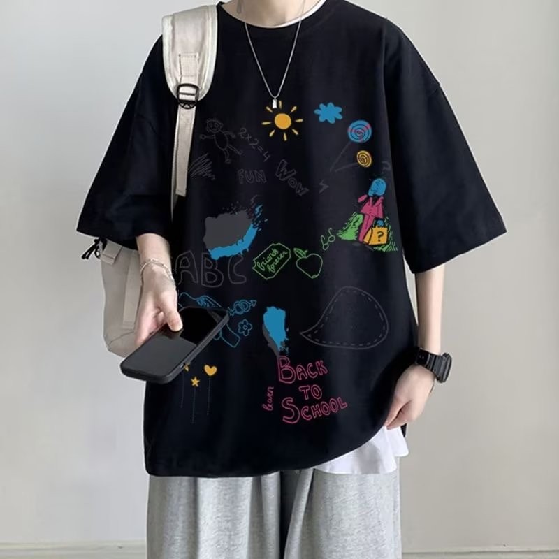 2025 NEW 2025M-8XL T548 Graffiti Wholesale 9 Yuan Black Large Size +2new23 PT2W