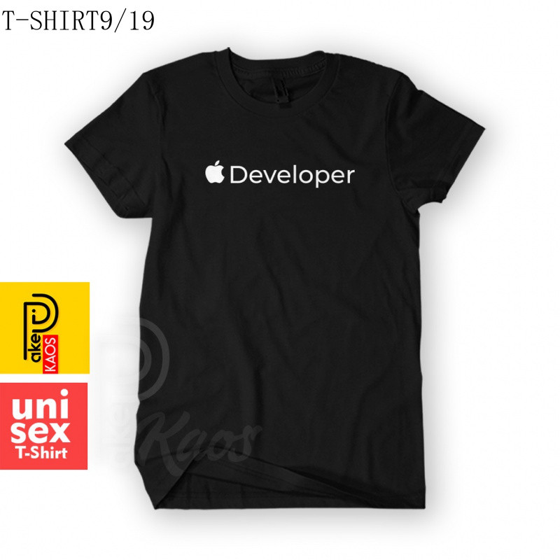 เสื้อยืดผ้าฝ้ายพิมพ์ลาย Apple IOS Developer ขนาด S-4XL จัดส่งรวดเร็ว
