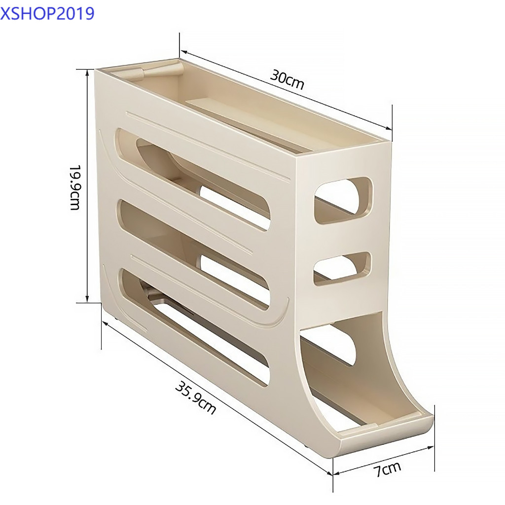 XSHOP2019กล่องเก็บไข่แบบเลื่อน ชั้นเก็บไข่ 4ชั้น บรรจุได้สูงสุด30ฟอง เลื่อนเองอัตโนมัติ วางในตู้เย็นได้ - รูปที่ 6