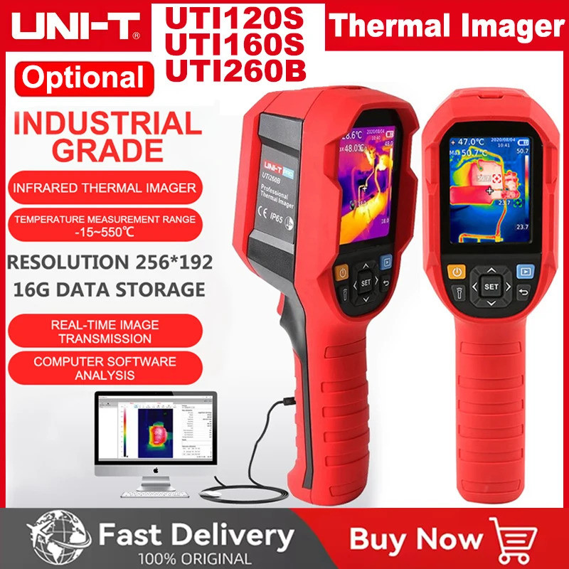 UNI-T UTI260B UTI120S UTI160S มือถืออินฟราเรดความร้อน Imager เครื่องวัดอุณหภูมิชั้นความร้อนท่อตรวจสอบ PC หน้าจอโปรเจคเตอร์