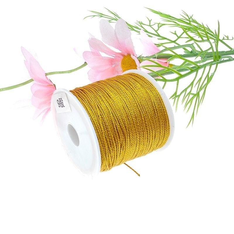 Handmade Strand ด้ายเชือกมือเชือกถักด้ายทองไขลาน 6 ด้ายเงินทองสร้อยคอวัสดุ diy เชือกถักด้ายทองสร้อยข