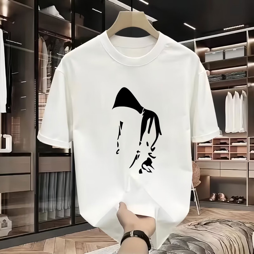 COD 2025 Short Sleeve T-Shirt Men American Style Loose Fit Plus Size Trendy Brand Ins Style Versatil