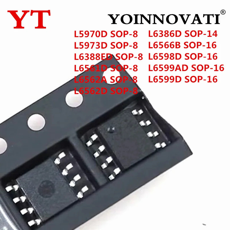 5PCS L5970D L5973D L6386D L6388ED L6561D L6562A L6562D L6566B L6598D L6599AD L6599D SOP ชิป ic