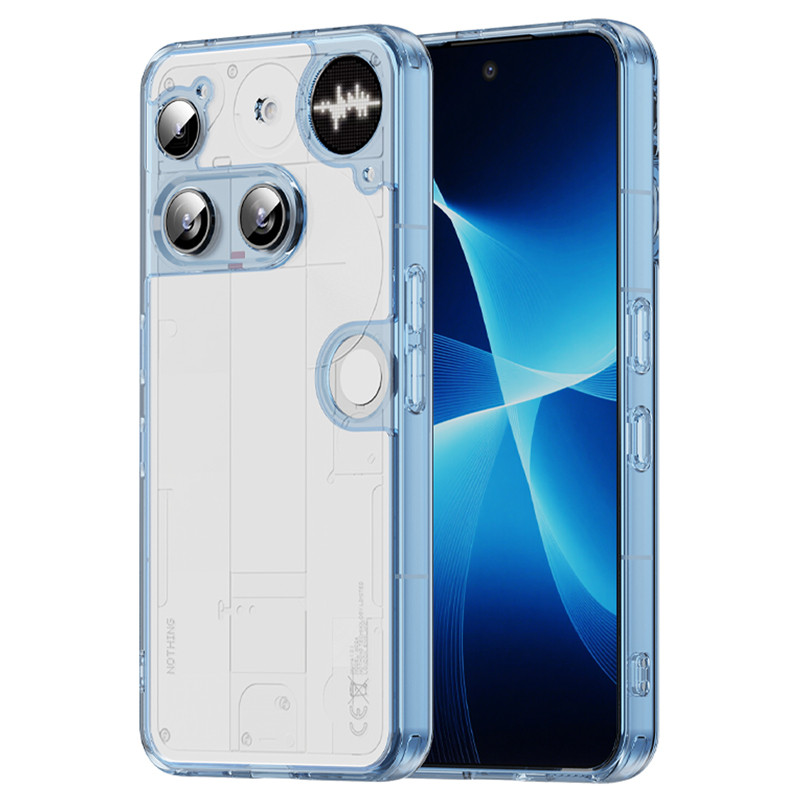 สําหรับ Nothing Phone 3 Case ELVEV พีซีแข็งโปร่งใสด้านหลังที่สวยงาม Soft TPU Border Anti-shock ฝาหลัง