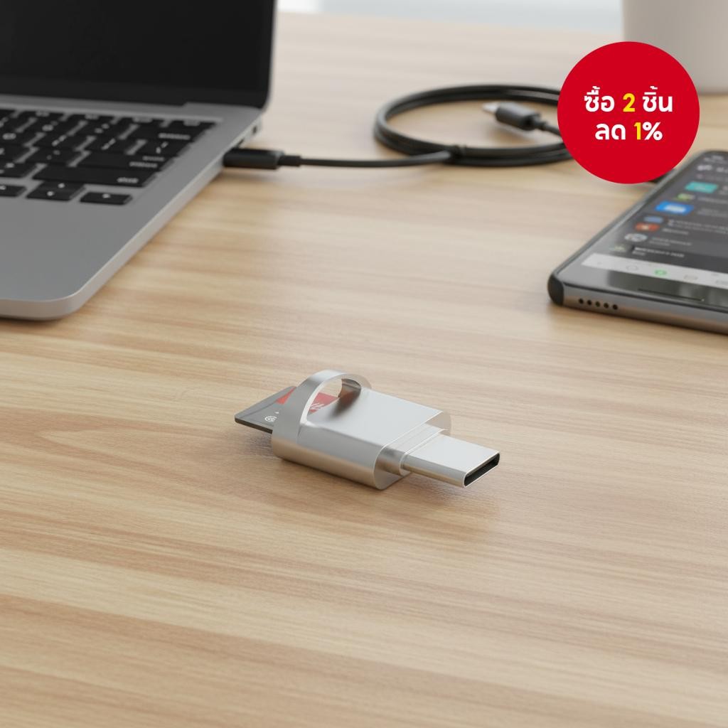 อะแดปเตอร์อ่านการ์ด USB C Micro TF สําหรับ Samsung Mac iPhone 15 16 OTG Type C