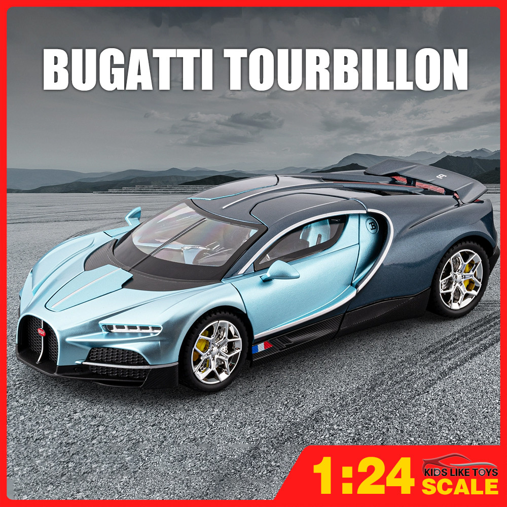 KLT 1:24 Bugatti Tourbillon โมเดลรถเหล็กรถโลหะผสมของเล่นของขวัญสําหรับเด็กเด็กผู้หญิง