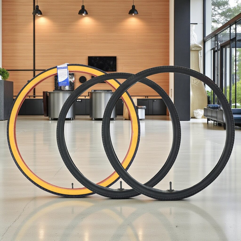 ยางนอก+ยางในรถจักรยานแม่บ้าน WANDA PKT P1000 24x1-3/8 26x1-3/8 24X1.75