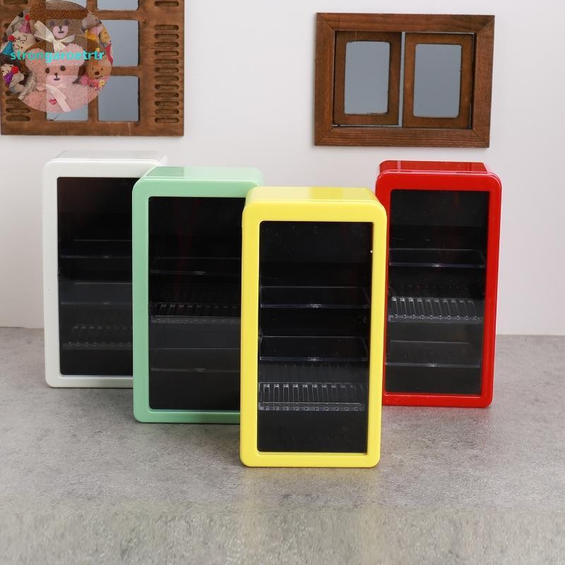 Strongaroetrtr 1 ชิ้น 1:12 บ้านตุ๊กตาจําลอง Luminous ตู้เย็นตู้แช่แข็ง Playhouse ของเล่น Miniature อาหารเล่นห้องครัวฉากเฟอร์นิเจอร์ตกแต่ง TH – โปรปัง