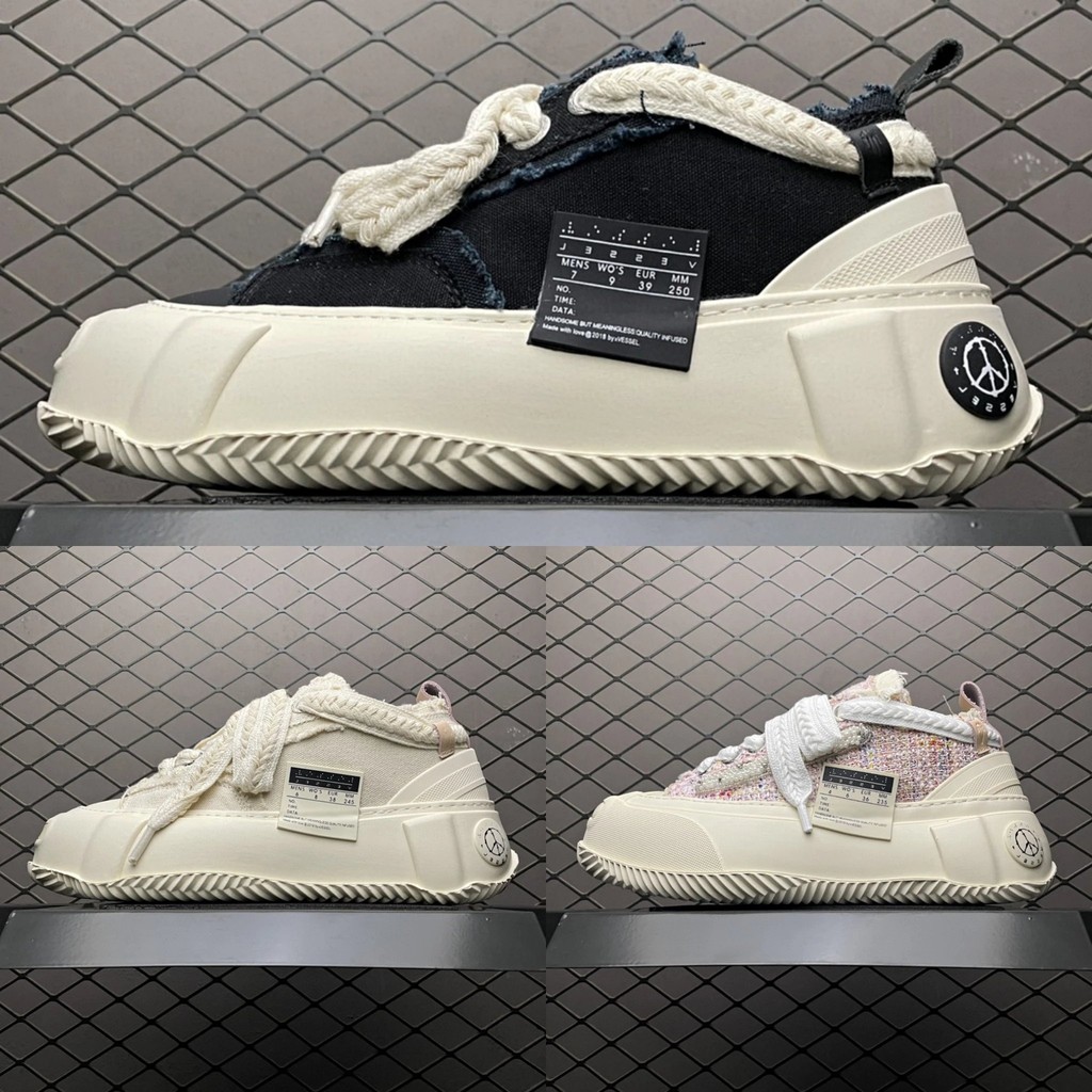 XVESSEL GOP 2.0 Marshmallow Wu Jianhao รองเท้าผ้าใบพื้นหนาสไตล์เดียวกัน