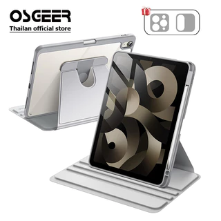 โอสเกร์ 360° กรณีหมุนสําหรับ iPad Air 11- นิ้ว M4/M3/M2 Air 8/7/6/5/4/3 Gen 12 11 10 9 8 Pro 11/13 นิ้ว M4/M5, การหมุน 360 องศาป้องกันขาตั้ง Clear กลับ, Auto Wake/Sleep