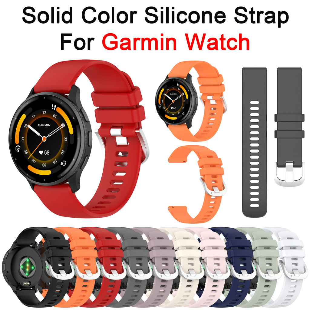 18 / 20 / 22 มม. Quick Release สายนาฬิกาสําหรับ Garmin Forerunner 570 70 170 165 55 158 265s 255s เพลง Venu 4 3s 2 vivoactive 6 5 สมาร์ทวอท์ชสีทึบเปลี่ยนสายรัดข้อมือ