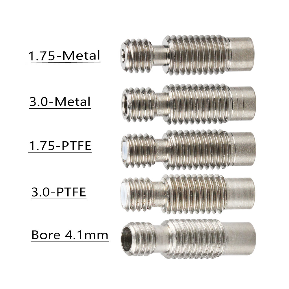 3D Printer E3D V6 Heat Break Hotend Throat For 1.75/3.0/4.1mm All-Metal / with PTFE, Stainless Steel
