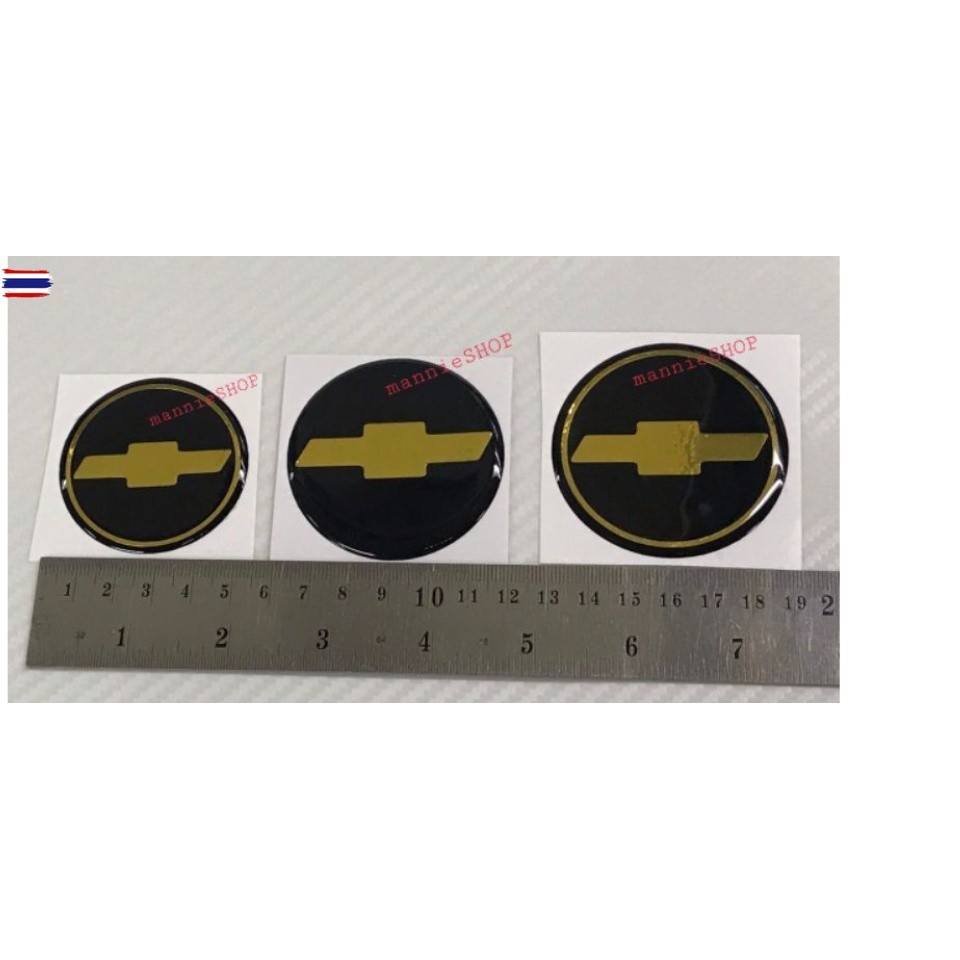 สติ๊กเกอร์ฟอยล์ทองงานตัดคอมเทเรซิ่นนูน อย่างดี  โลโก้ CHEVROLET กลม sticker แต่งรถ ติดรถ ติดดุมล้อ เชฟโรเลท เชฟ chev วงก