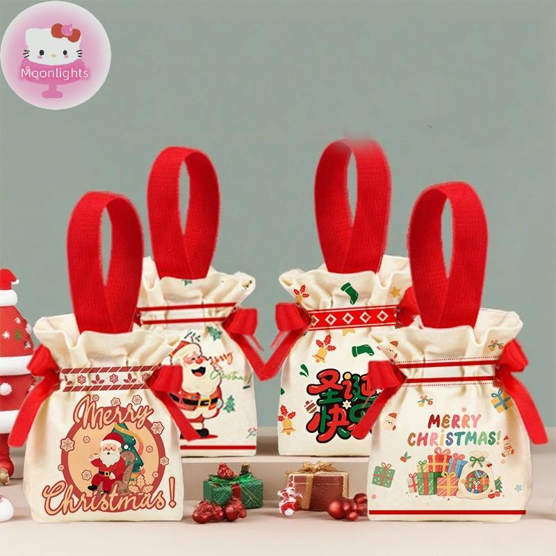 Moonlights 1 PC กระเป๋าคริสต์มาสการ์ตูน Candy กล่องบรรจุภัณฑ์ Party Supplies คริสต์มาสห่อกล่องขนมกระ