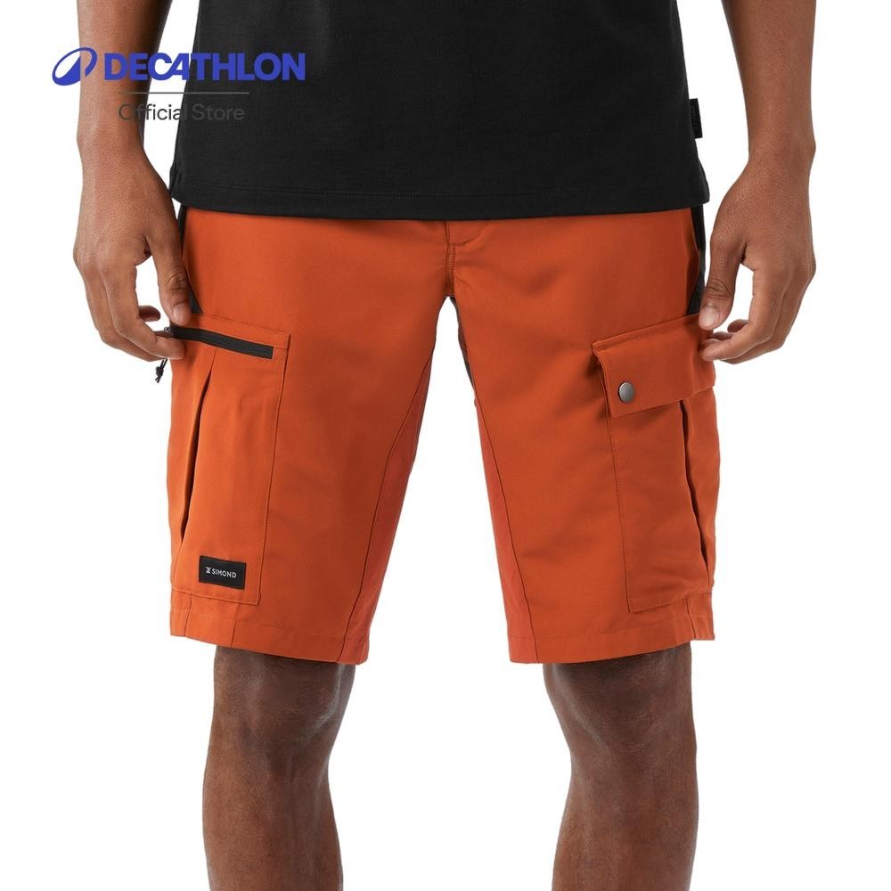 Decathlon Men's durable orange trekking shorts, MT500 กางเกงเดินป่าเทรคกิ้งขาสั้นที่ทนทานสำหรับผู้ชา