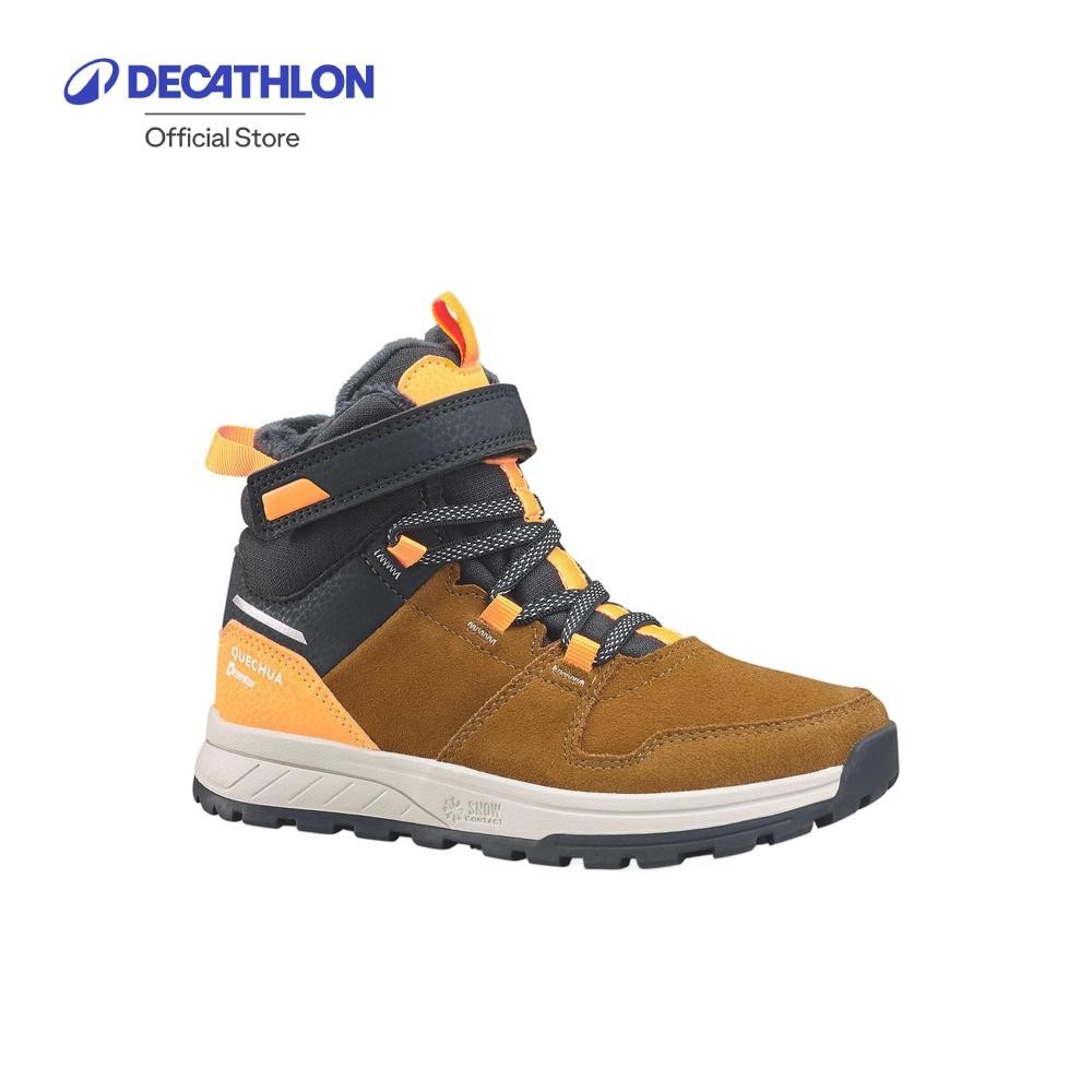 Decathlon Children's warm waterproof hiking boots leather Velcro รองเท้าบูตหนังเด็ก รุ่น SH500 ขนาด 
