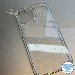เคสไอโฟน11 15 สำหรับIPhone 15 16 17 12 13 11 14 Pro Max XR X XS 7 8 15 14 Plus เคสใสลายดาวแวววาวสุดเทรนด์