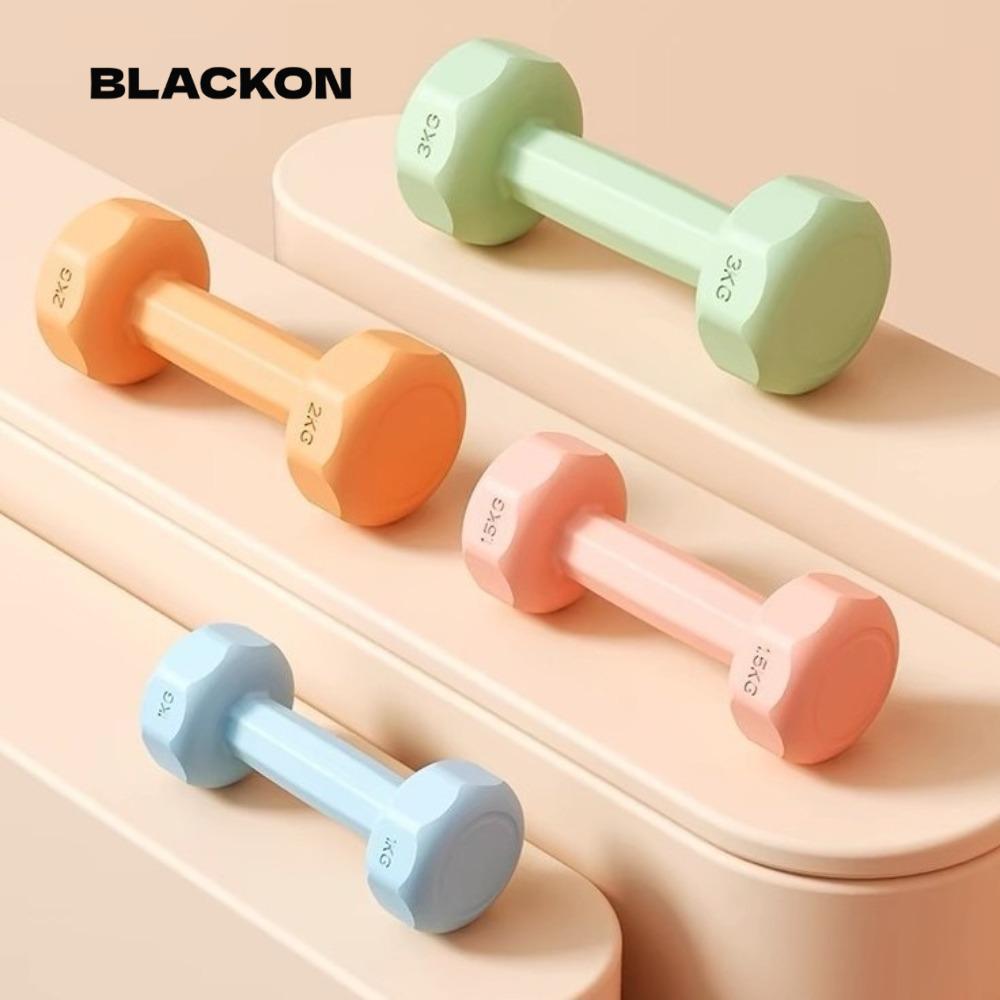 BLACKON Kettlebell ชุดดัมเบลฟิตเนสขนาด 1 กก. กันน้ํา PVC Anti-Roll Small Dumbbell ฟิตเนสของผู้หญิง