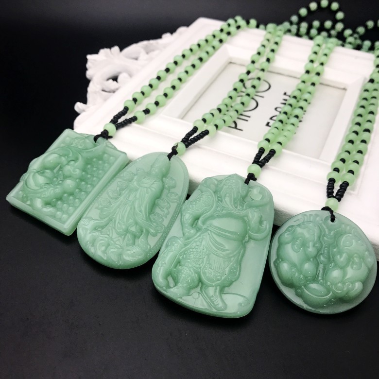 เลียนแบบหยกปลอดภัยหัวเข็มขัด Pixiu Ruyi จี้สร้อยคอผู้ชายผู้หญิงคู่สไตล์สร้อยคอเครื่องประดับขนาดเล็กแ