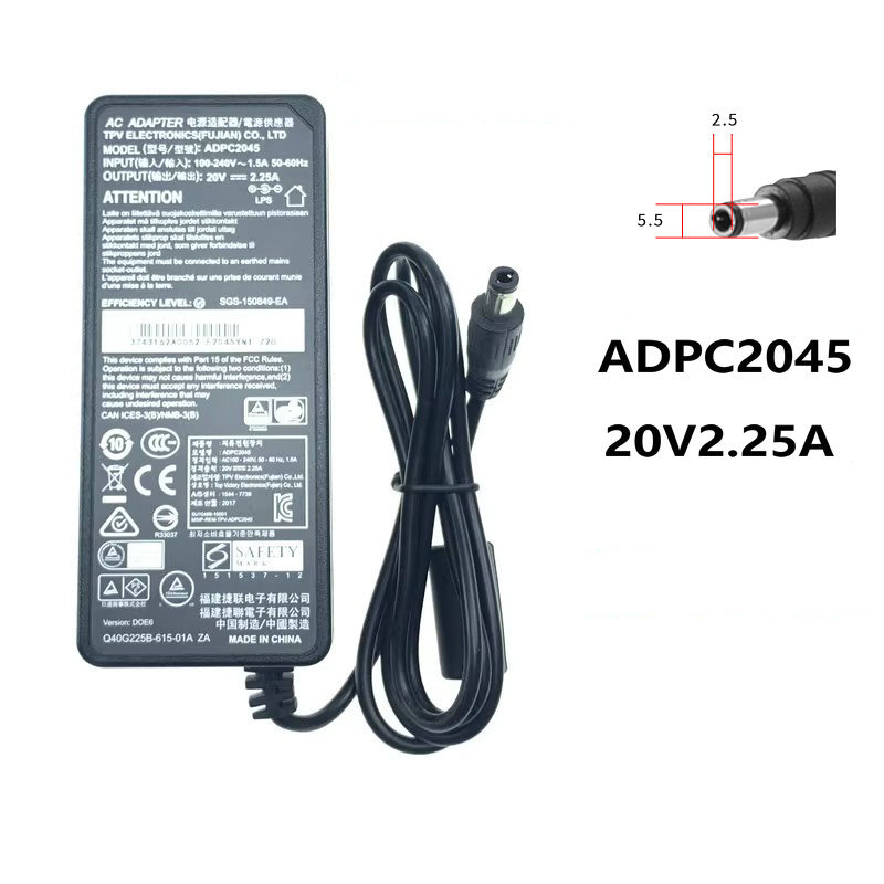 AOC จอแสดงผล AG322FCX แหล่งจ่ายไฟ 20V2.25A สายไฟ ADPC2045 อะแดปเตอร์ชาร์จไฟ