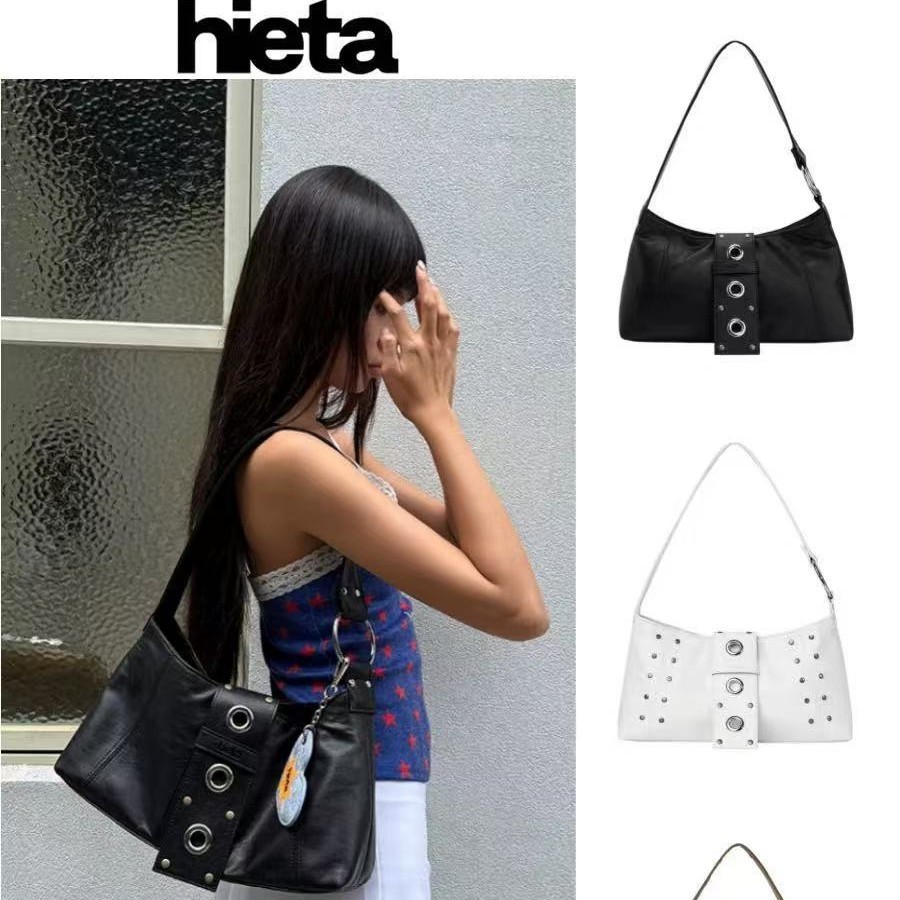 Hieta ใหม่ Retro หวายตกแต่งขนาดใหญ่ กระเป๋าสะพายพกพาทุกวัน