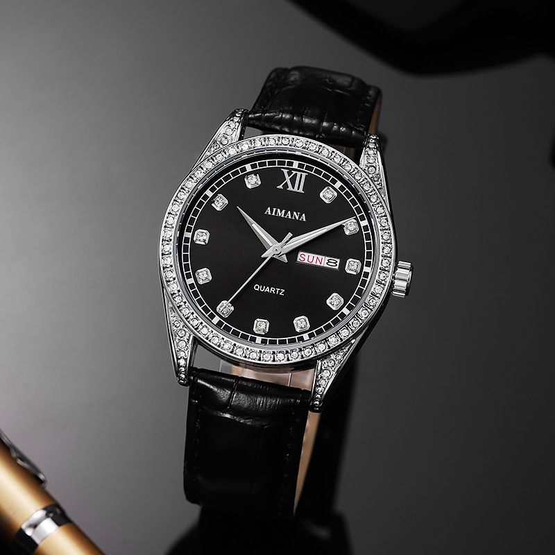 Swiss Log Series Luminous Diamond Disc Quartz นาฬิกาผู้ชาย 10.20