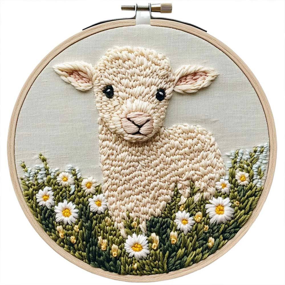 Beginner's Punch Needle Kit, Sewing Punch Needle Kit, Sheep Pattern Set