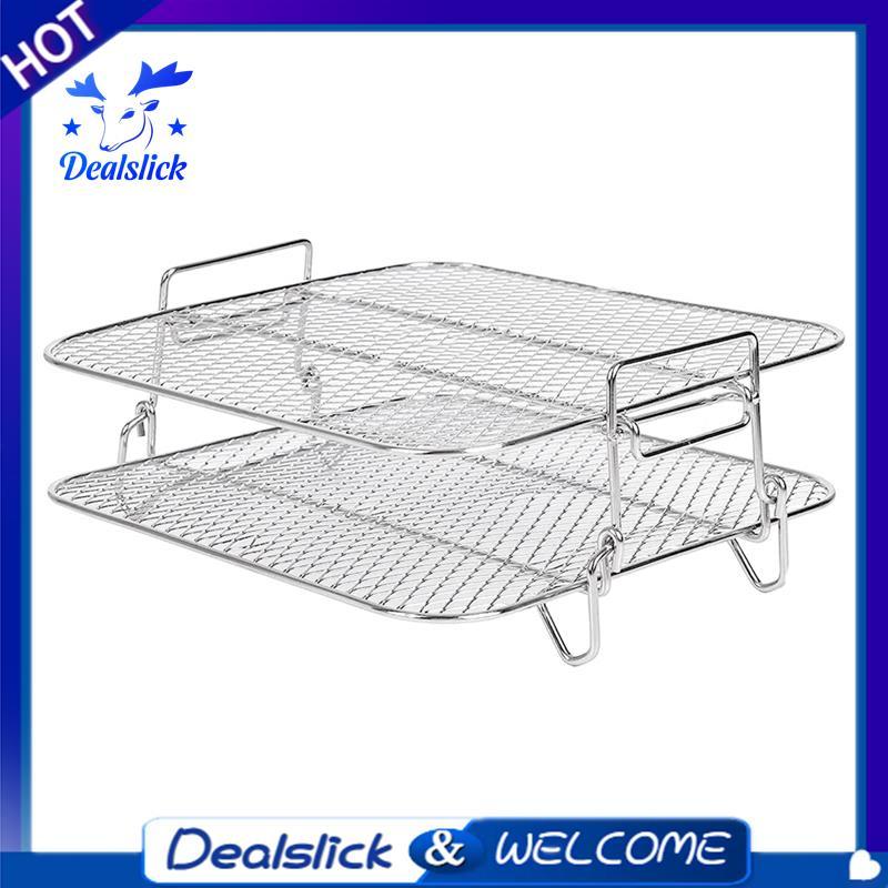 Air Fryer Rack สําหรับ 5.5L Air Fryer, 2 ชั้น Air Fryer Grill/ชั้นวาง/Dehydrator Rack Square ,Air Fr