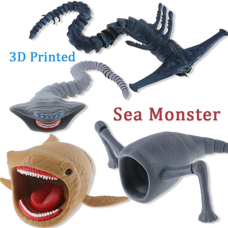 คอลเลกชันรูปการกระทํามอนสเตอร์ทะเลพิมพ์ลาย 3 มิติผี Leviathan Sea Eater โมเดลเครื่องประดับ