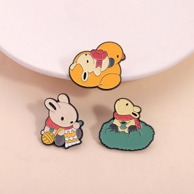 เข็มกลัดการ์ตูนกระต่ายน่ารัก พร้อมใช้งานกับเสื้อผ้าและกระเป๋า เป็นของขวัญสำหรับเพื่อน