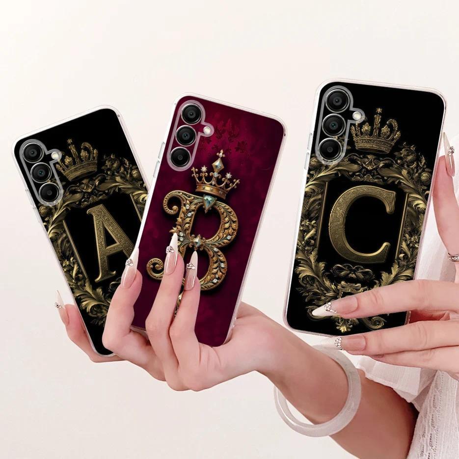 สําหรับ Samsung Galaxy A15 A55 กรณีใหม่มงกุฎตัวอักษร Soft Slim เคสโทรศัพท์สําหรับ Samsung A15 55 Gal