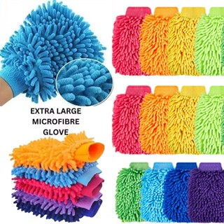 1/3/5 ชิ้นไมโครไฟเบอร์ Chenille ถุงมือล้างรถ - ผ้าทําความสะอ…