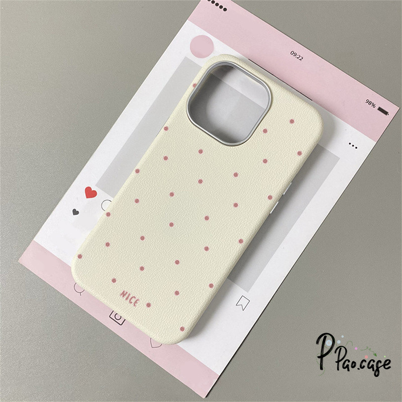เคสไอโฟน13สำหรับ iPhone 17 AIR 15 16 12 11 Pro Max 15 16 Plus XR X XS SE2 SE3 คลื่นอินเทรนด์จุดจุดหนังกรณีซิลิโคนพื้นผิว