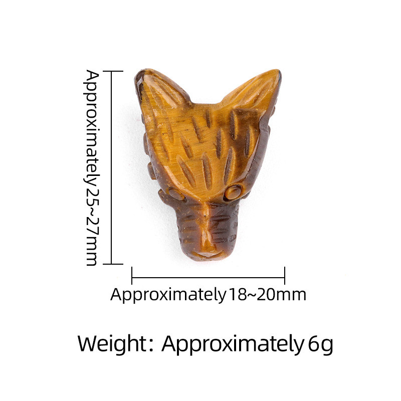 2118-ธรรมชาติอเมทิสคริสตัลสีชมพูเสือตาหินแกะสลักหมาป่าหัวงานฝีมือสัตว์เครื่องประดับขนาดเล็ก - รูปที่ 3
