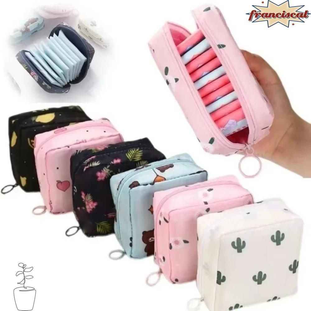 ฟรันซิคัล เสื่ออนามัยกระเป๋า,ความจุขนาดใหญ่กันน้ําแผ่นสุขาภิบาลถุงเก็บ,น่ารักการ์ตูนแบบแผ่นสุขอนามัยกระเป๋าผู้หญิงสาว
