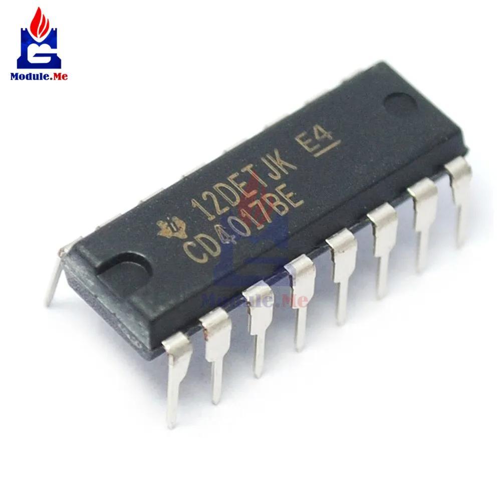 10 ชิ้น/ล็อตชิป IC CD4017 CD4017BE 4017 DIP-16 Decade Counter Divider IC