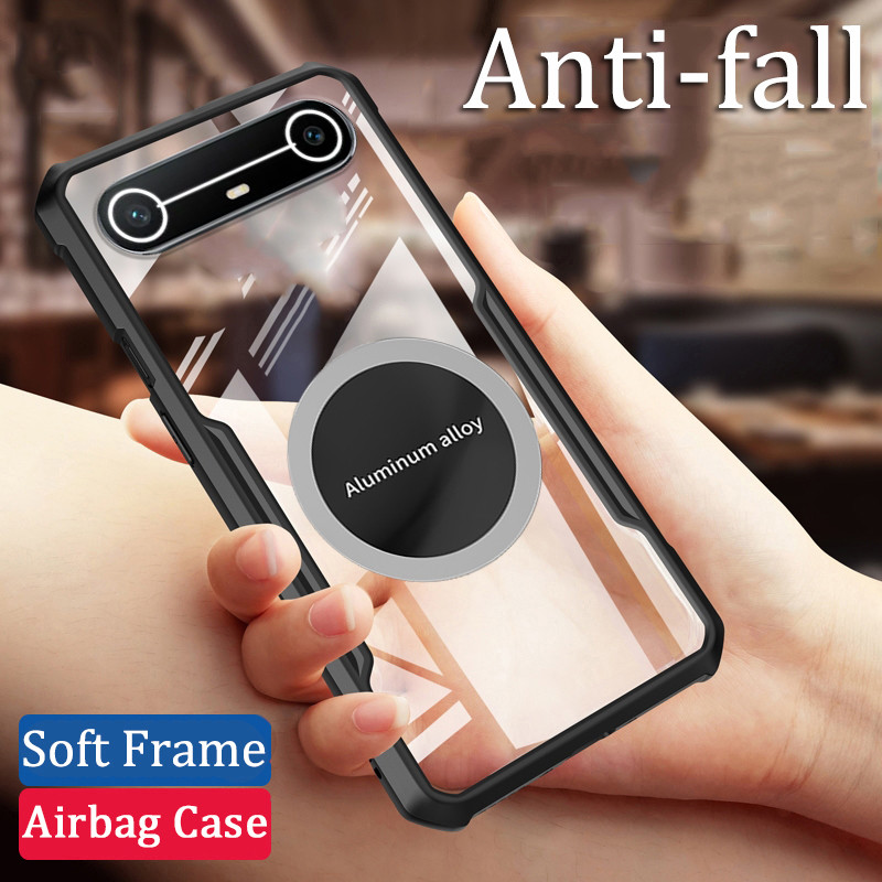 สําหรับ Tecno Spark Slim กรณี Hard เคสโทรศัพท์ใสกันกระแทกพร้อมฝาครอบนําทางรถยนต์สําหรับ Tecno Spark 