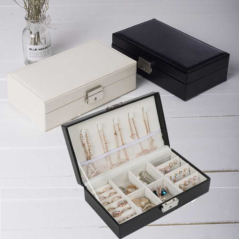 US Portable Travel Jewelry Box Organizer Leather Jewellery