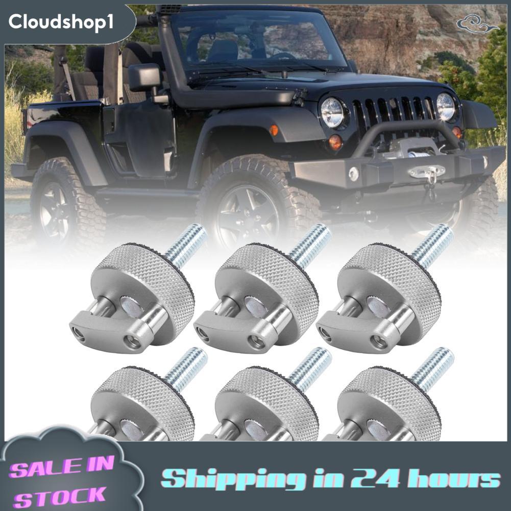 Cloudshop1 Cloudshop1 Hard Top Quick Removal Fastener สกรูหัวแม่มือ 6 ชิ้น Billet อลูมิเนียม D แหวนอ