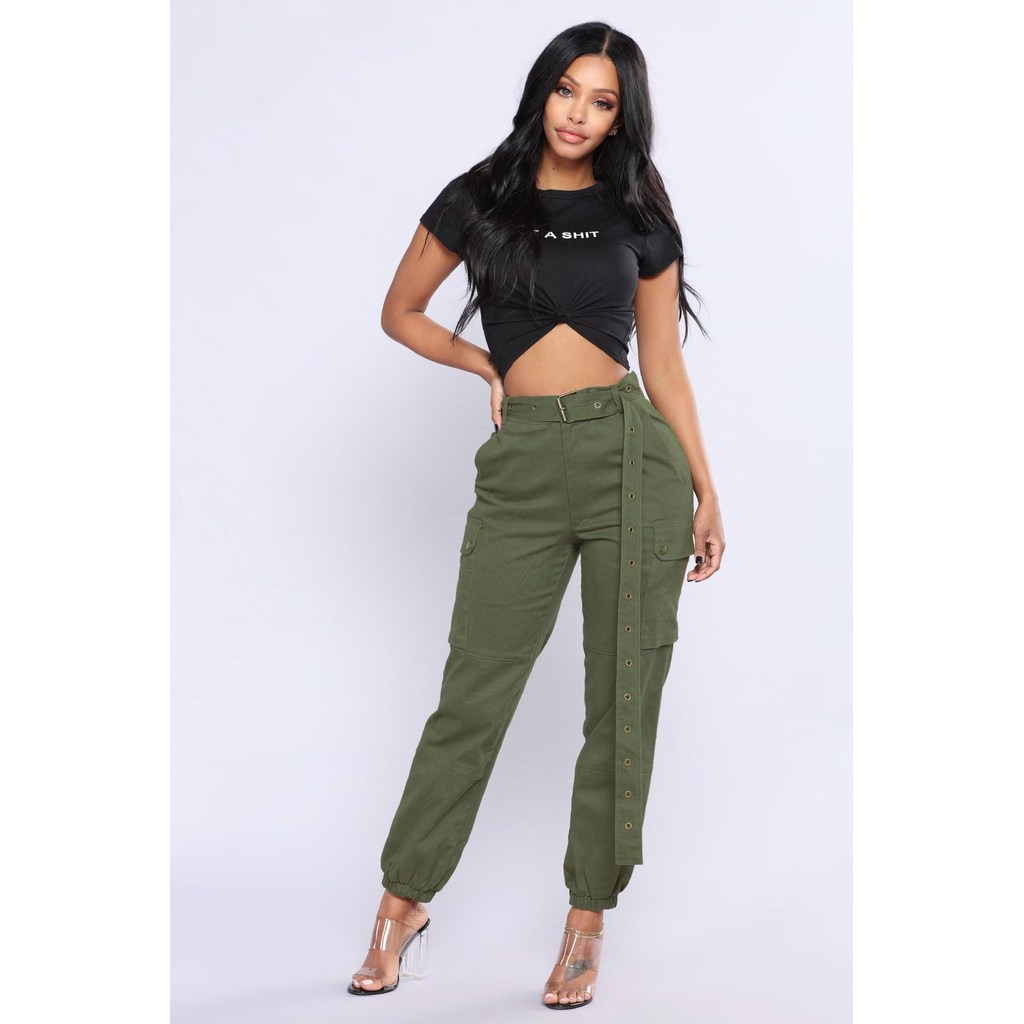 Streetwear Cargo กางเกงผู้หญิง Casual Joggers สุภาพสตรี Pantspants