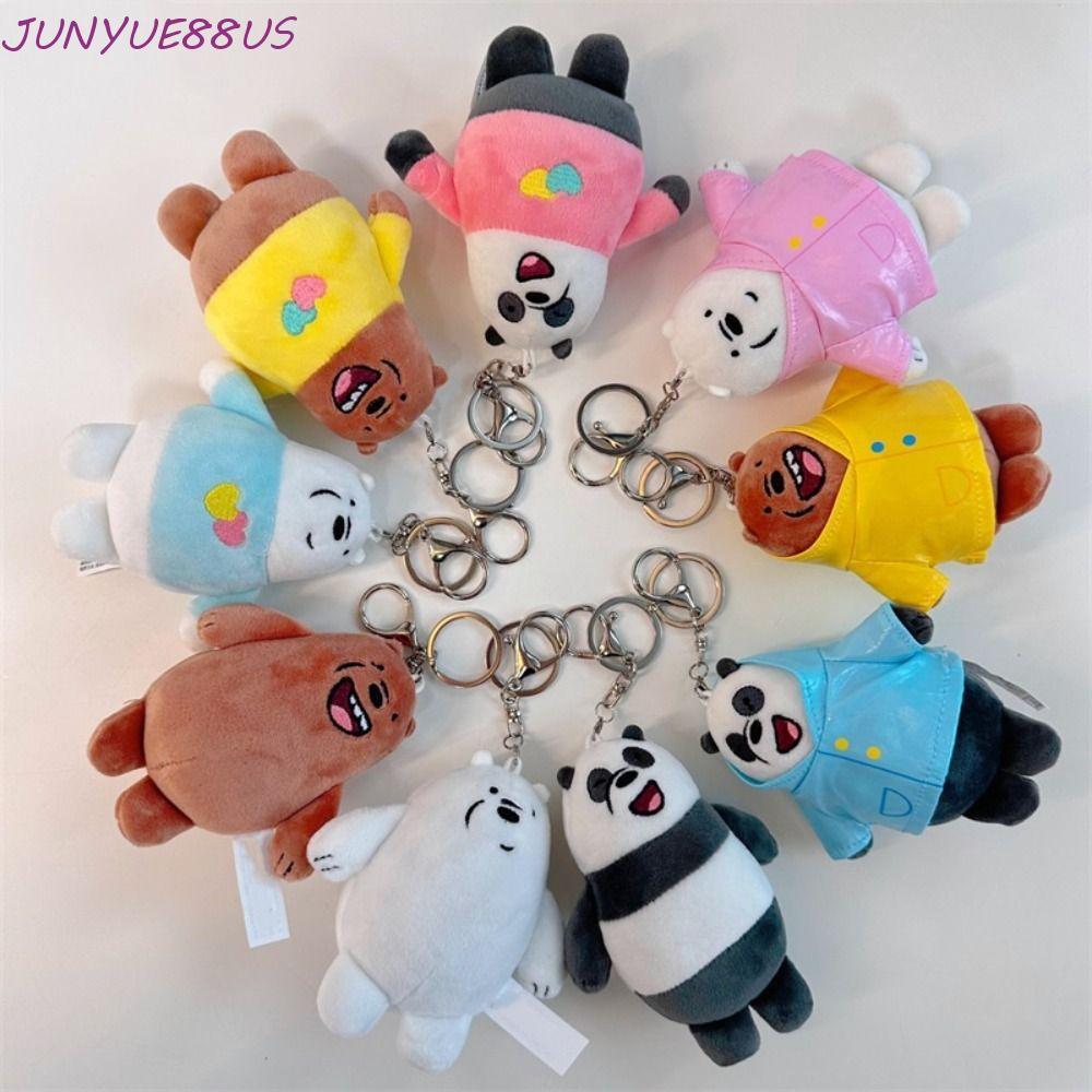 JUNYUE88US We Bare Bears จี้, ยัดตุ๊กตากระเป๋า Charm Ice Bear พวงกุญแจ, สําหรับเด็ก 10 ซม.Plushies ต