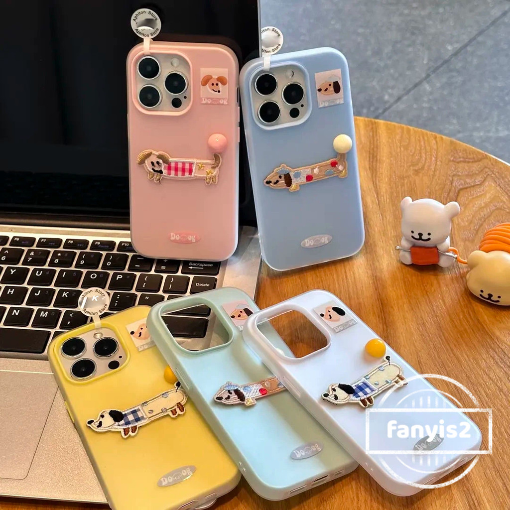 SAMSUNG สําหรับSamsung A07 A17 A15 A16 A35 A55 A54 A06 A05s A05 A03s A12 A13 A14 A23 A32 A24 A26 A33 A34 A36 A04 A56 A52 ฝาครอบซิลิโคนใหม่ 2 สุนัขปักเคสโทรศัพท์