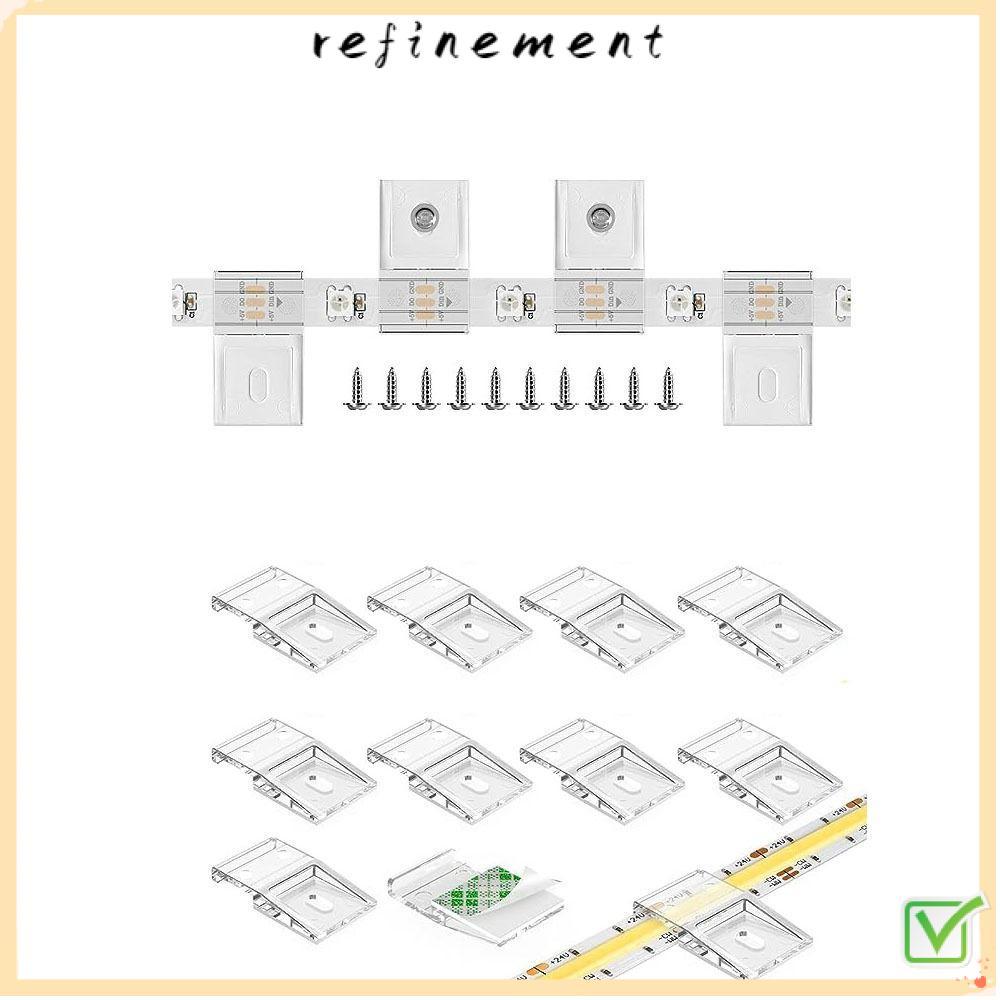 REFINEMENT 10 มม.PCB LED Light Strip คลิป, FCOB COB SK6812 RGBW Light Strip Clamp คลิปพร้อมสกรู, สาย