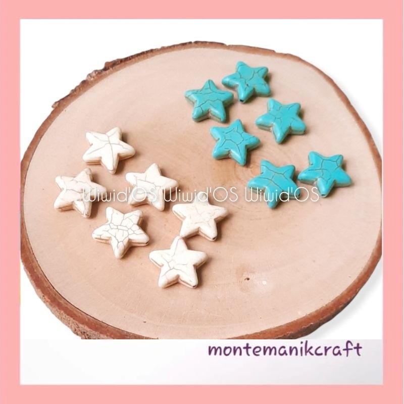 BEADS (4 ชิ้น) 2 ซม. STAR PHYRUS STONE BEADS MONTEMAILNIK CRAFT