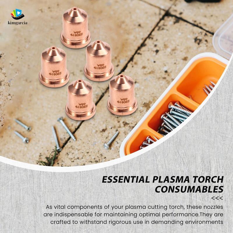 kimgarcia 10 ชิ้น 220819 65A หัวฉีด Fit สําหรับวัสดุสิ้นเปลืองไฟฉายตัดพลาสม่า 65/85/105